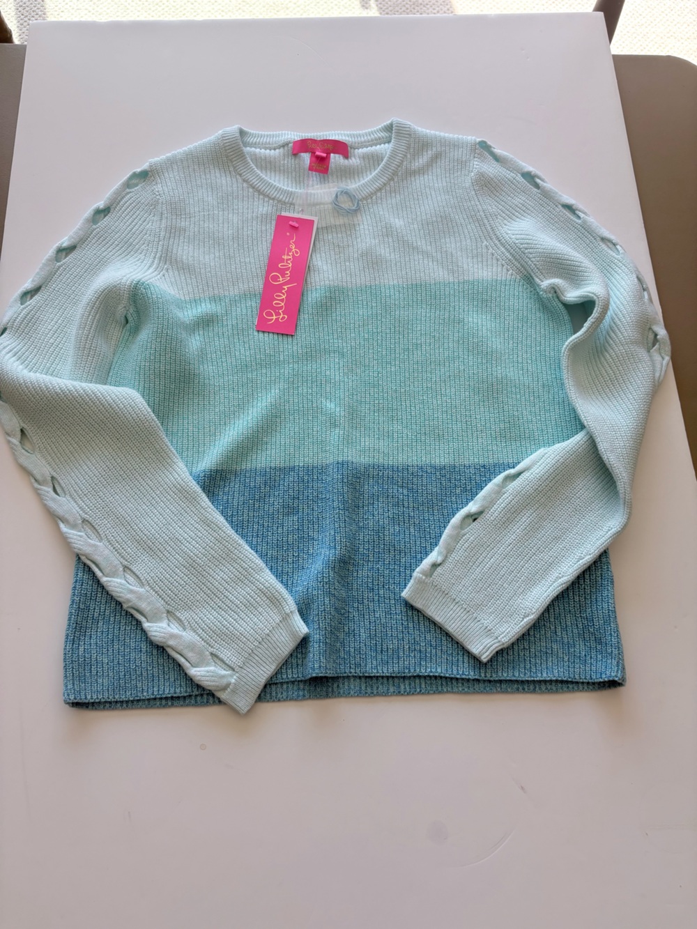 Lilly Pulitzer Carin sweater whisper blue  Block Knit Sweater F41